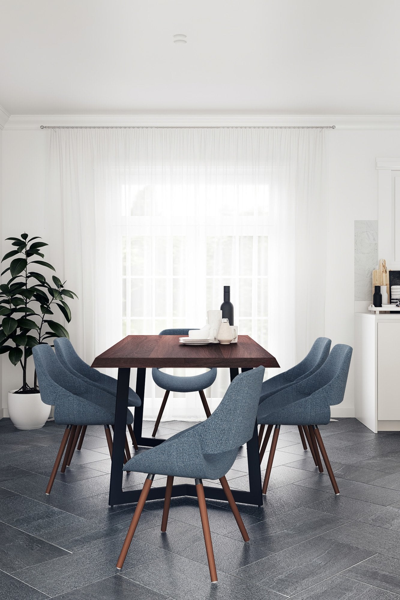 Denim Blue | Malden / Watkins 7 Pc Dining Set