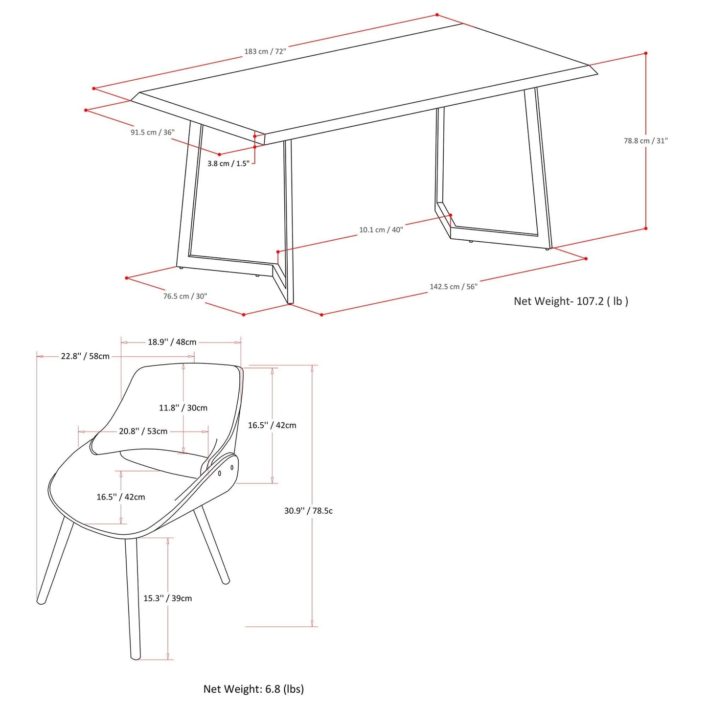 Grey | Malden / Watkins 7 Pc Dining Set