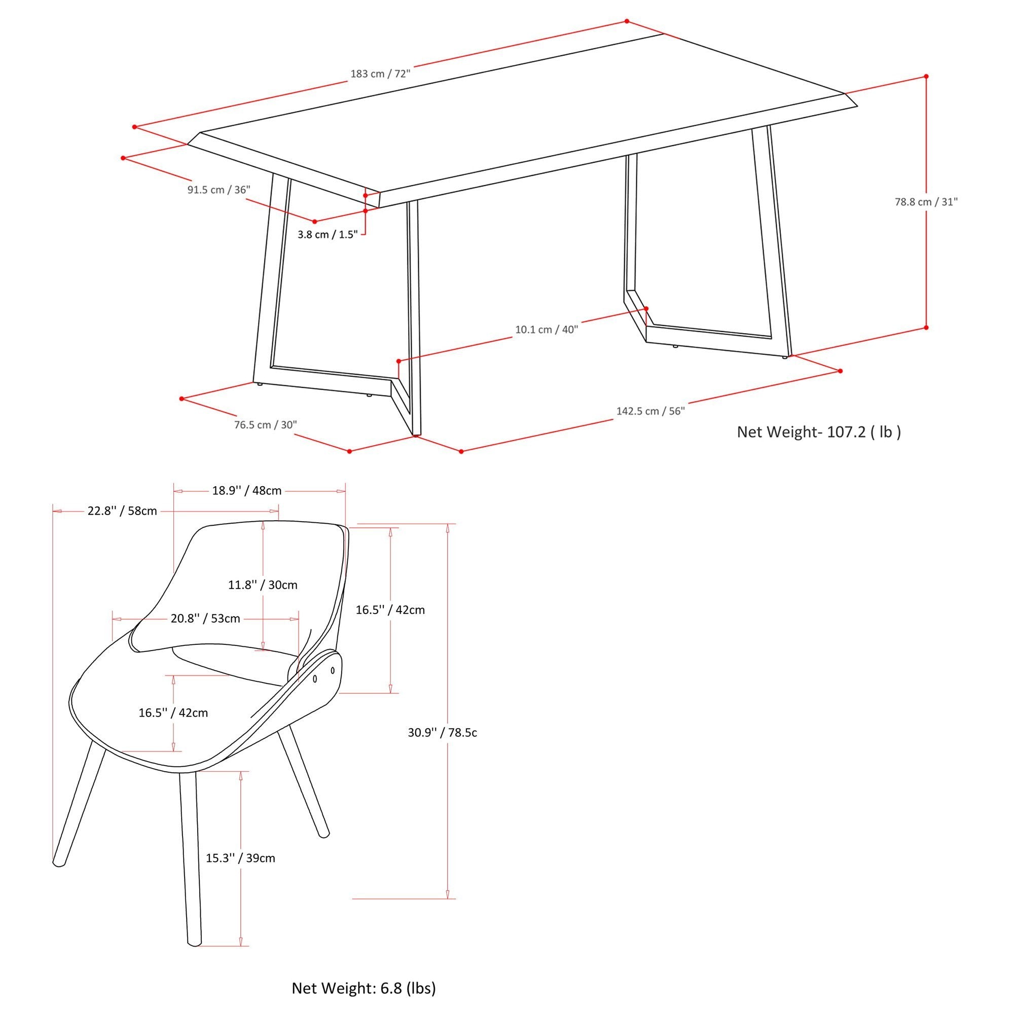 Grey | Malden / Watkins 7 Pc Dining Set