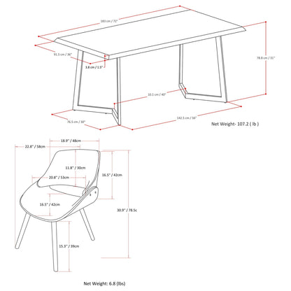 Grey | Malden / Watkins 7 Pc Dining Set