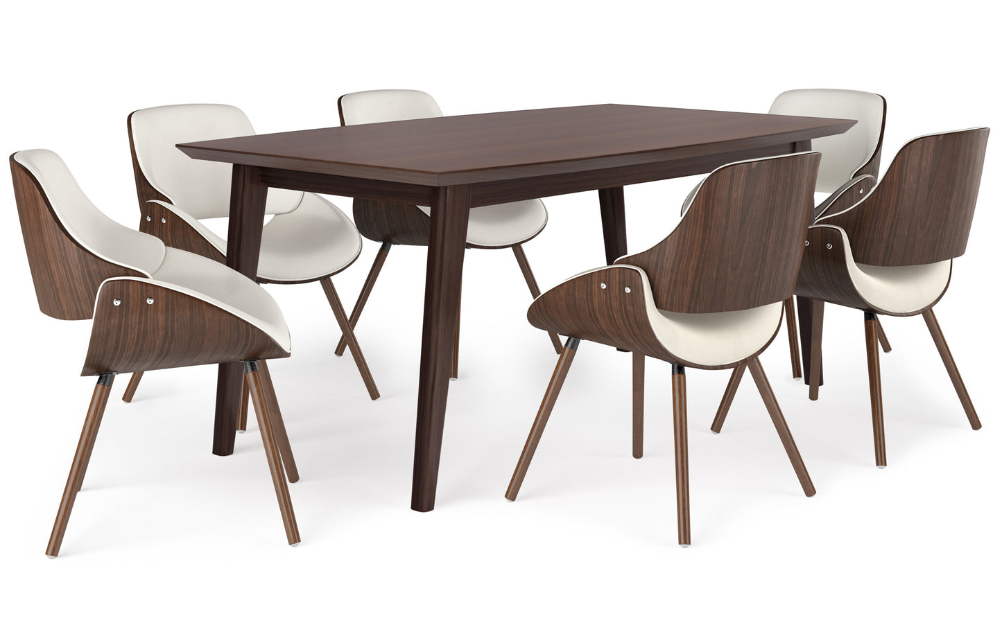 Natural With Woodback | Malden V 7 Piece Dining Set