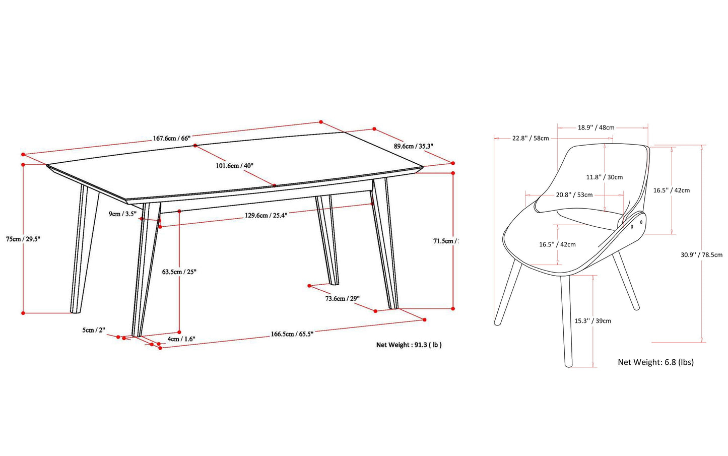 Natural With Woodback | Malden V 7 Piece Dining Set