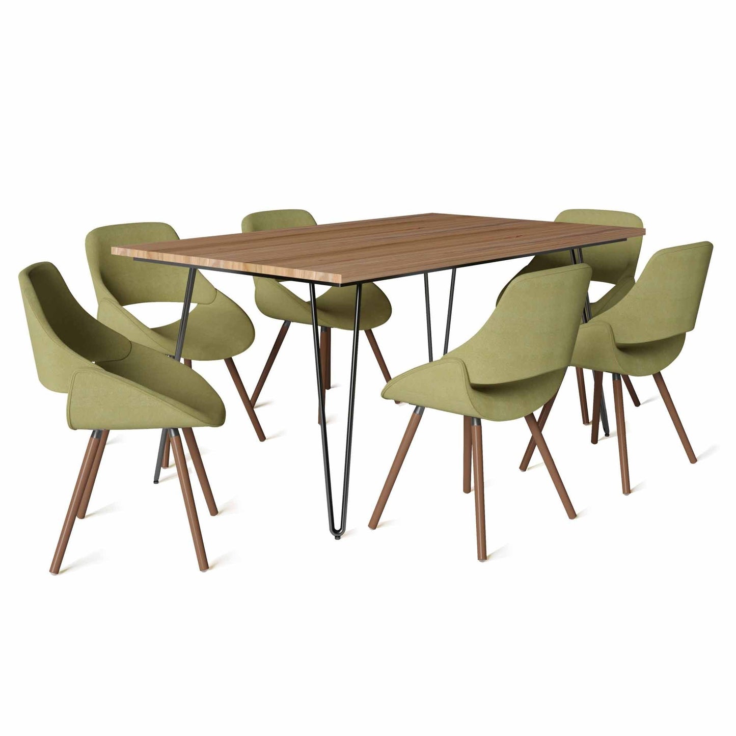 Acid Green Woven Fabric | Malden IV 7 Piece Dining Set