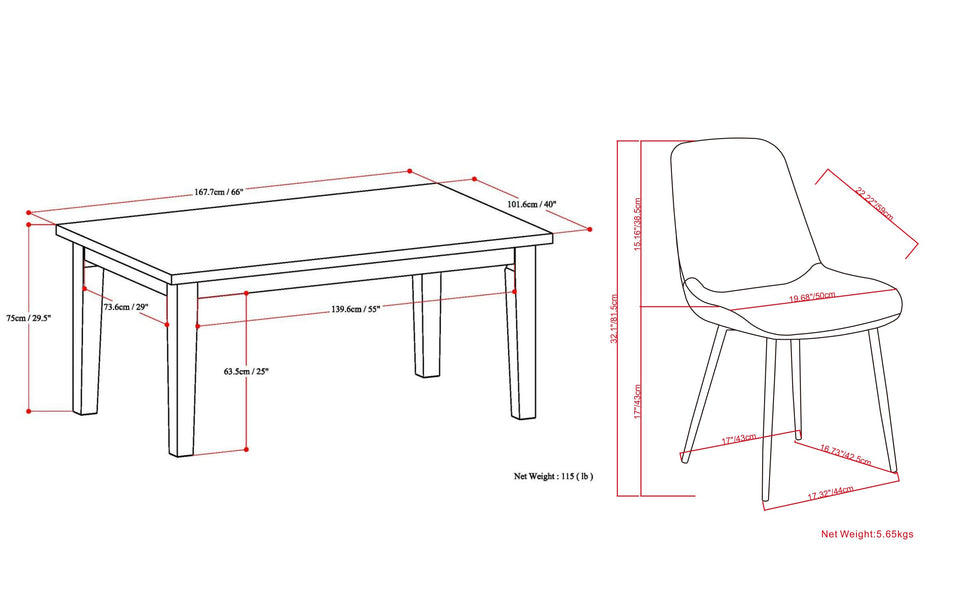 Slate Grey | Rosemead / Eastwood 7 Piece Dining Set