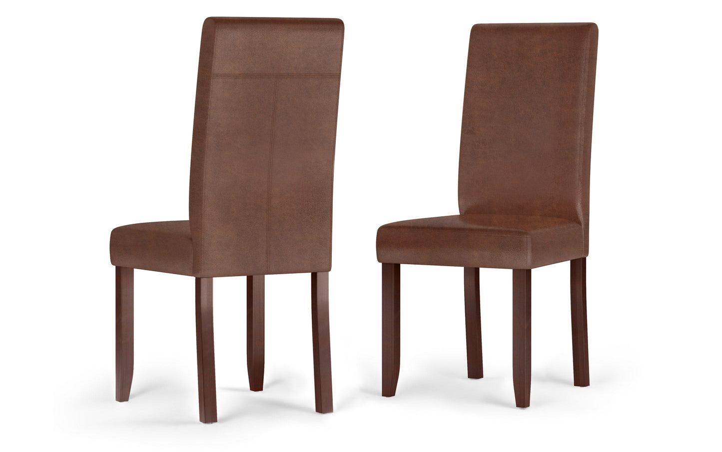 Distressed Saddle Brown Distressed Vegan Leather | Acadian 9 Piece Dining Set