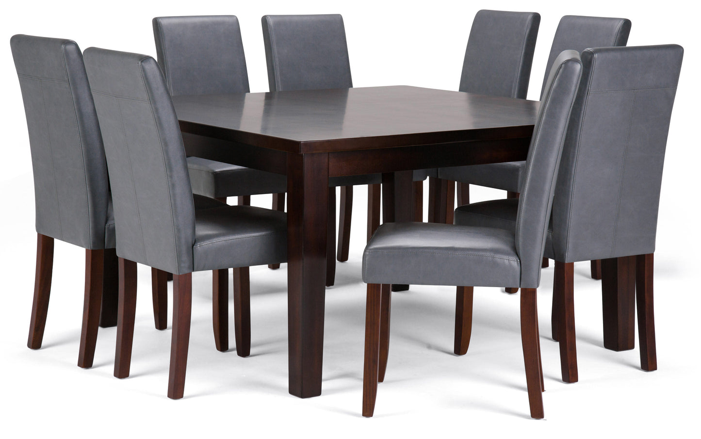 Stone Grey Vegan Leather | Acadian 9 Piece Dining Set