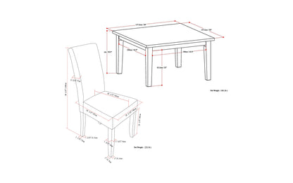 Stone Grey Vegan Leather | Acadian 9 Piece Dining Set