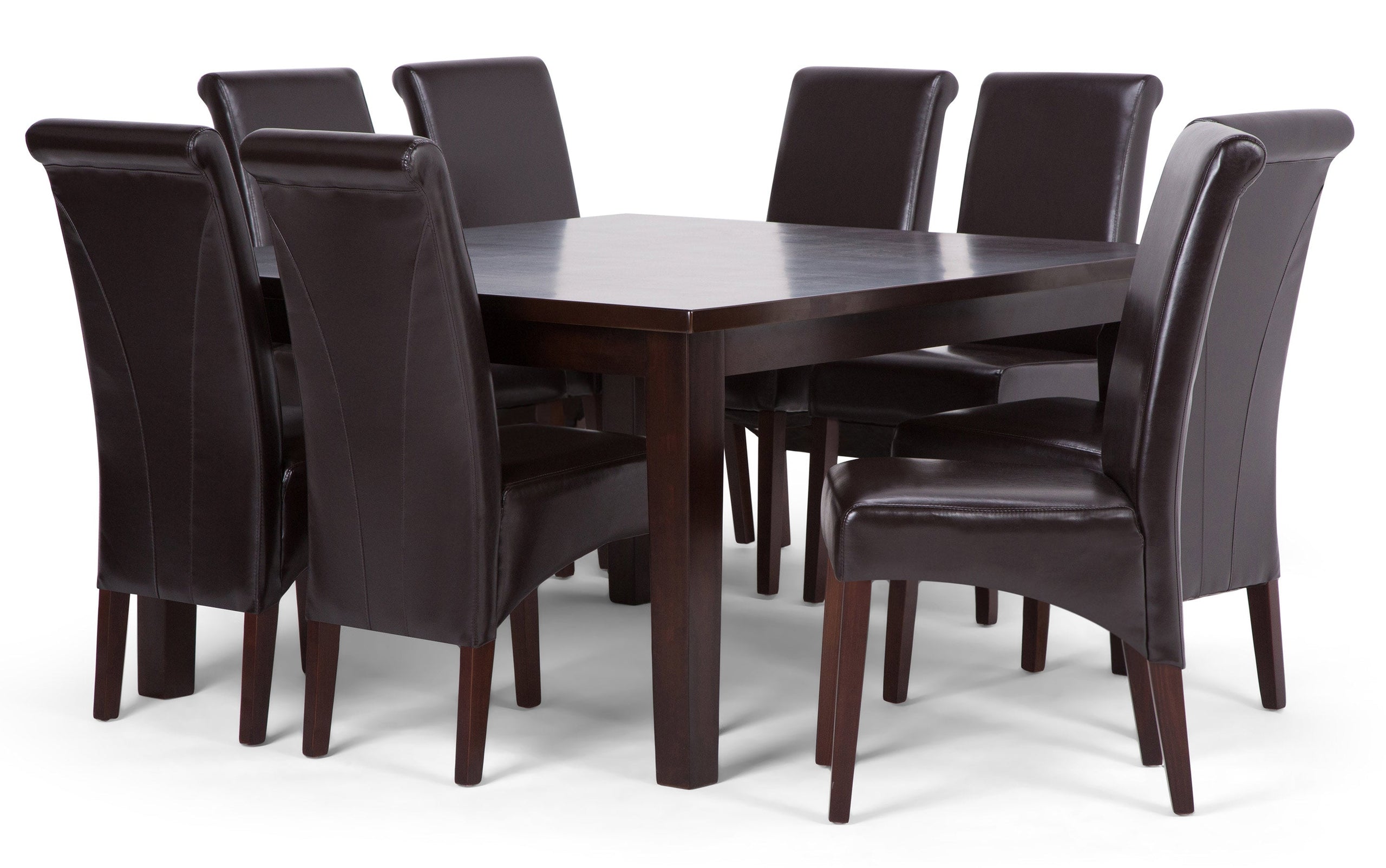 Tanners Brown Vegan Leather  | Avalon Large 9 piece Dining Set