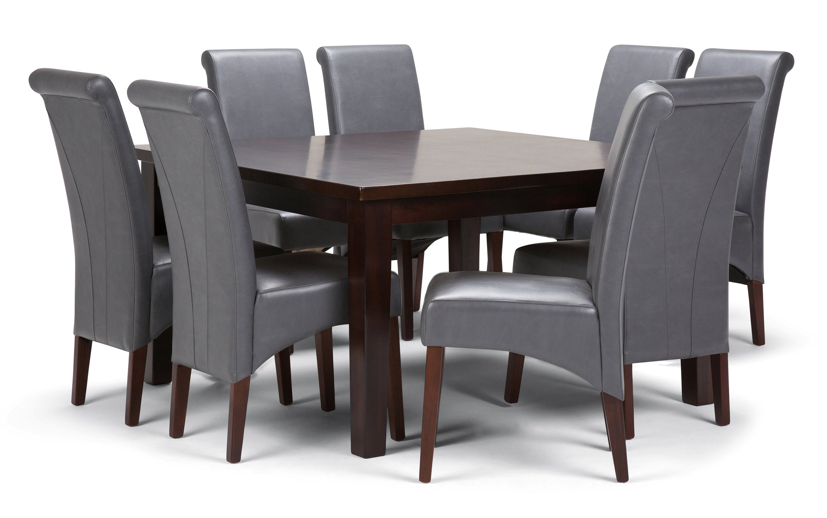 Stone Grey Vegan Leather | Avalon Large 9 piece Dining Set