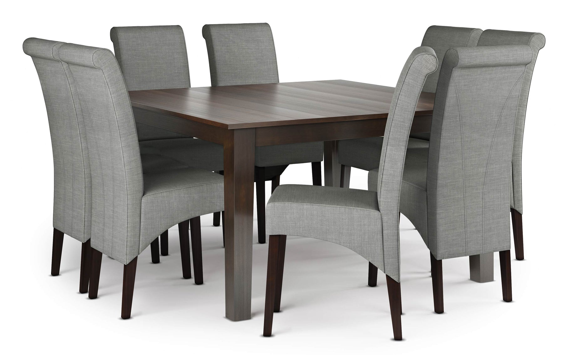 Light Beige Linen Style Fabric | Avalon Large 9 piece Dining Set