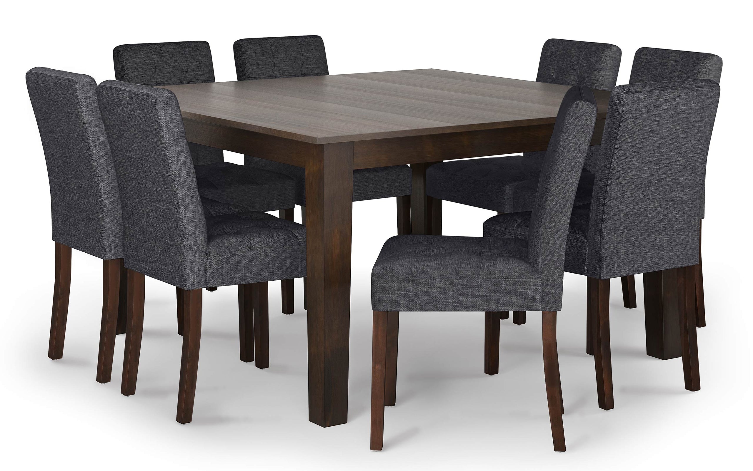 Slate Grey Linen Style Fabric | Andover 9 Piece Dining Set