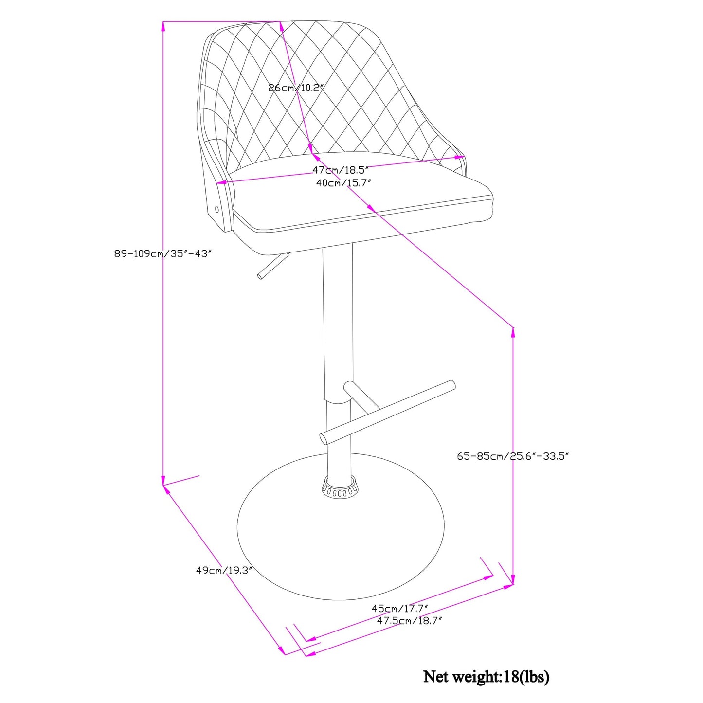 Edwin Adjustable Bar Stool