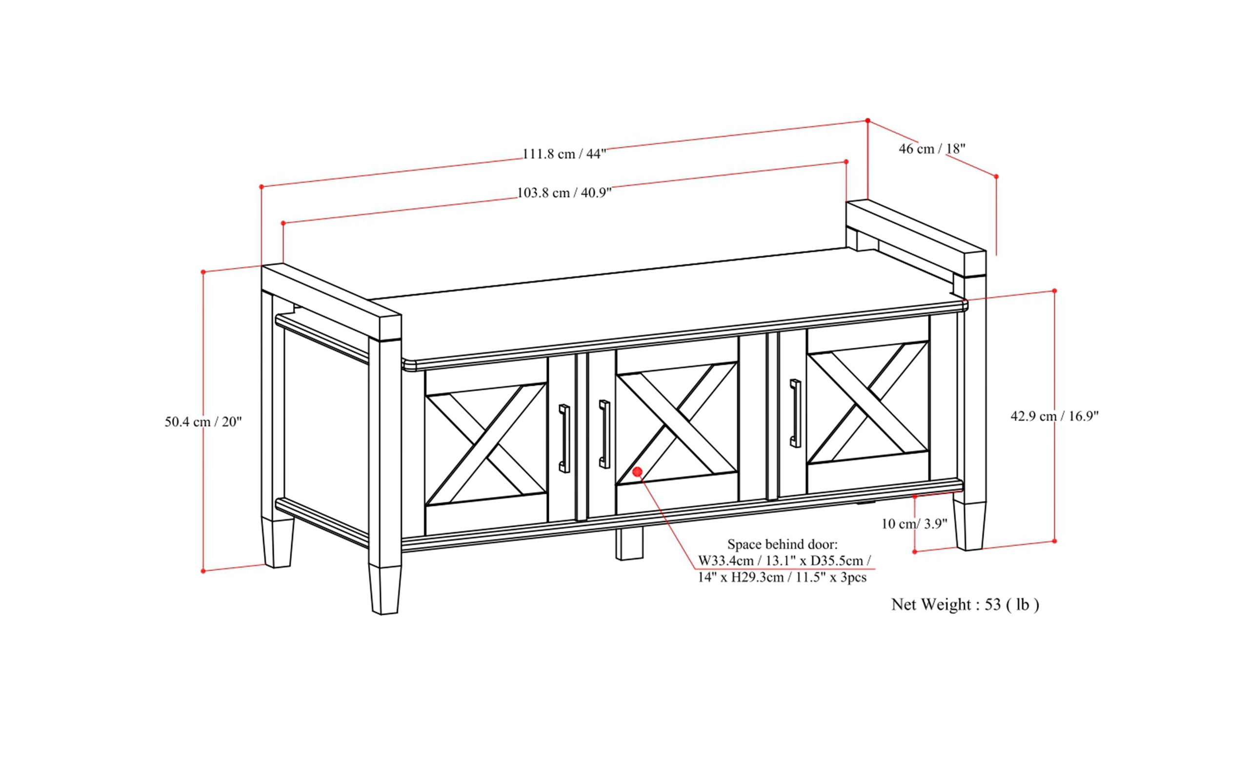 Ela Entryway Storage Bench