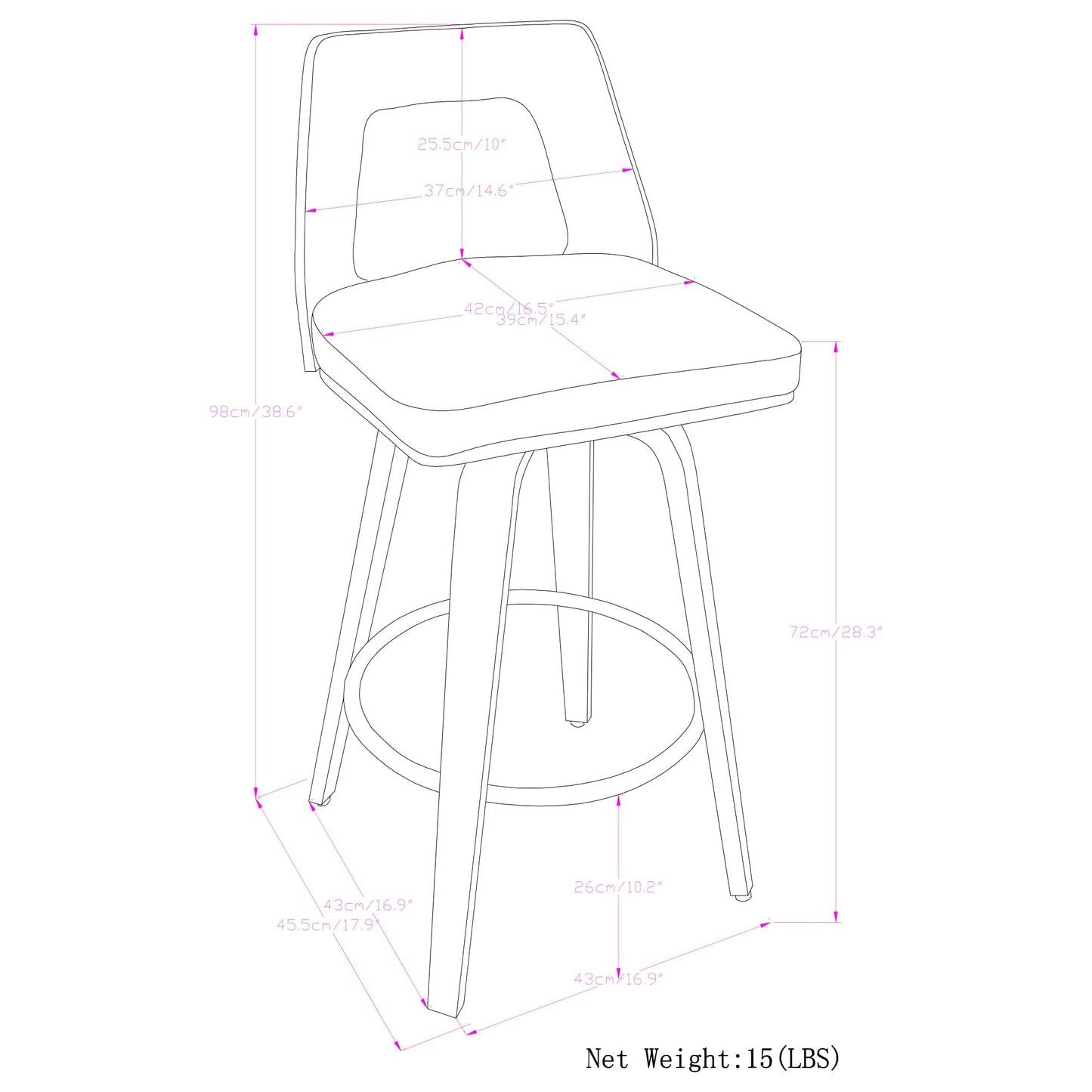 Ellison Swivel Bentwood Bar Stool (Set of 2)