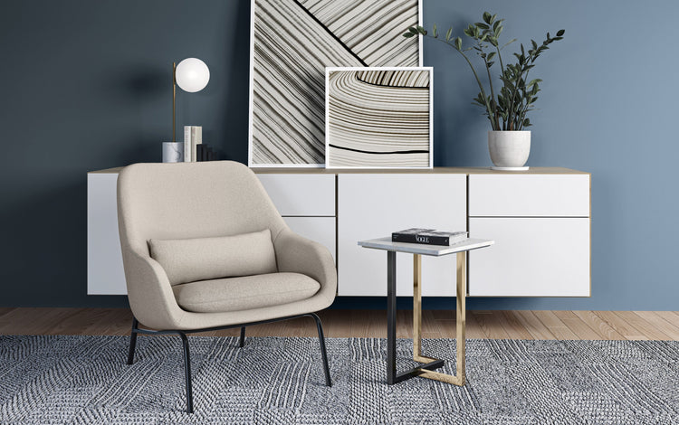 Natural Woven Fabric | Elmont Accent Chair