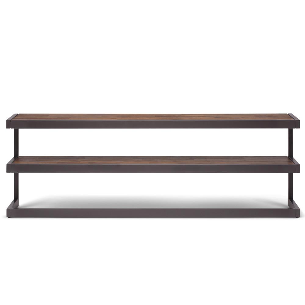 Erina Solid Acacia Low TV Media Stand in Rustic Natural Aged Brown for TVs upto 74 inches