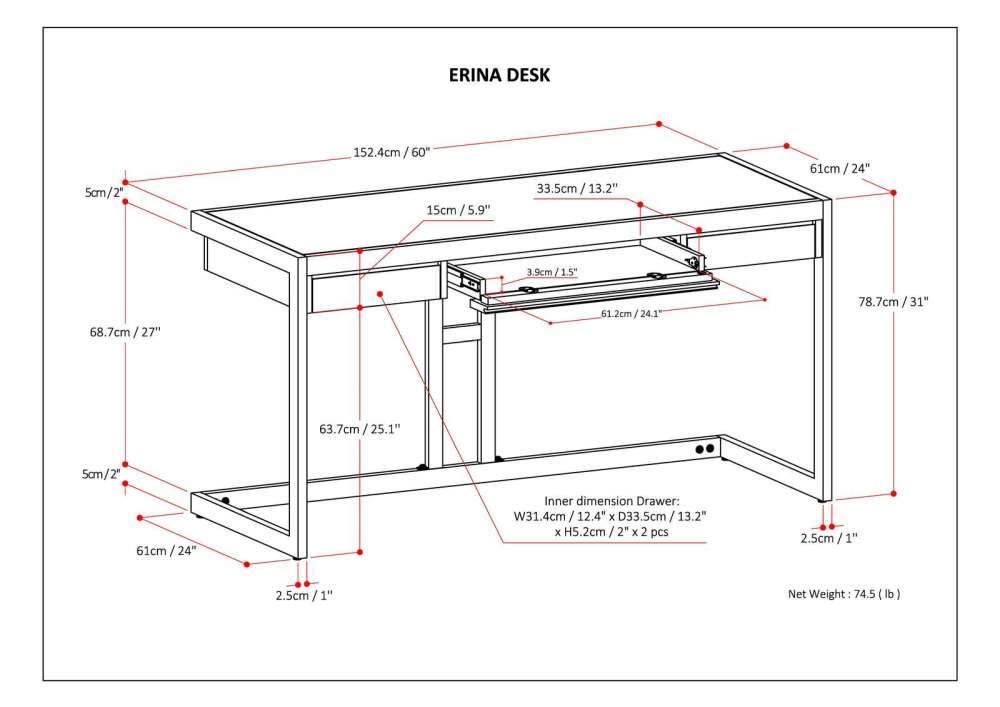 Farmhouse Brown | Erina Desk