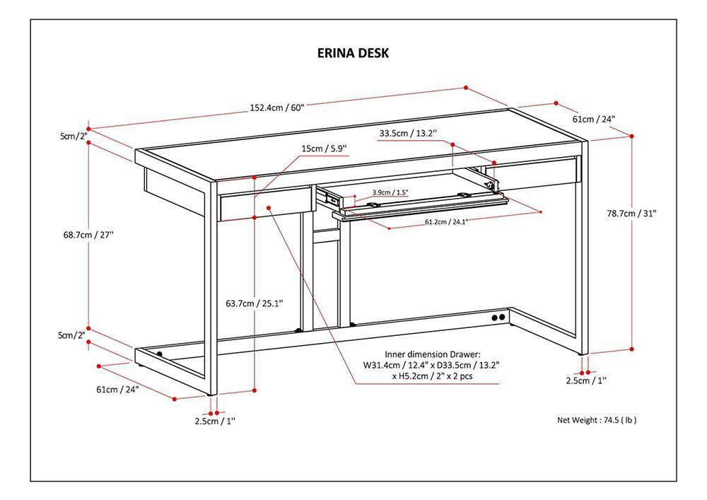 Rustic Natural Aged Brown | Erina Desk