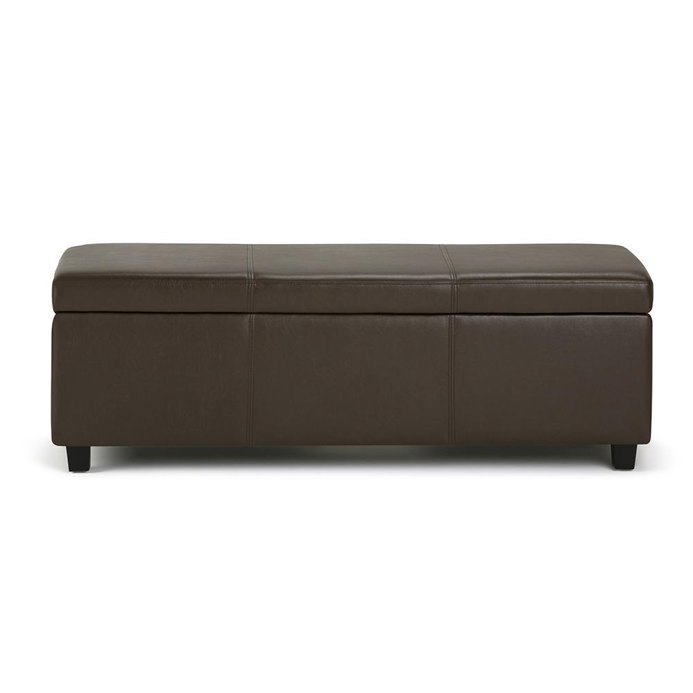 Chocolate Brown Vegan Leather | Avalon Vegan Leather Storage Ottoman