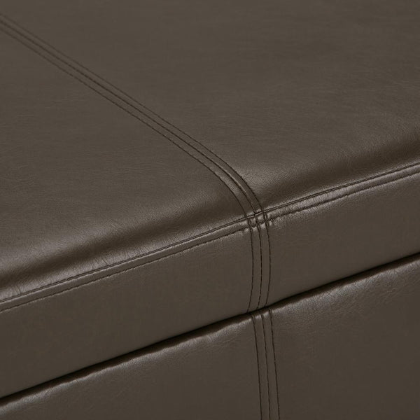 Chocolate Brown Vegan Leather | Avalon Vegan Leather Storage Ottoman