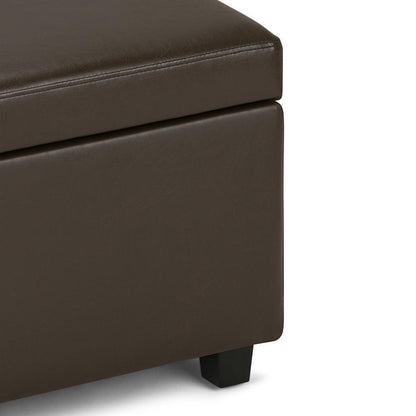 Chocolate Brown Vegan Leather | Avalon Vegan Leather Storage Ottoman