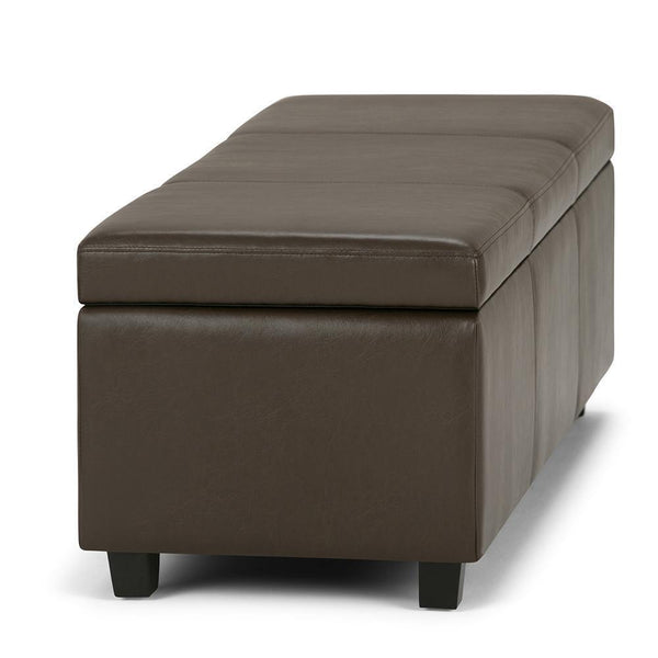 Chocolate Brown Vegan Leather | Avalon Vegan Leather Storage Ottoman