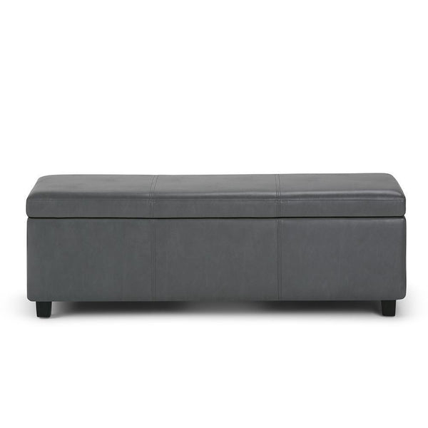 Stone Grey Vegan Leather | Avalon Vegan Leather Storage Ottoman