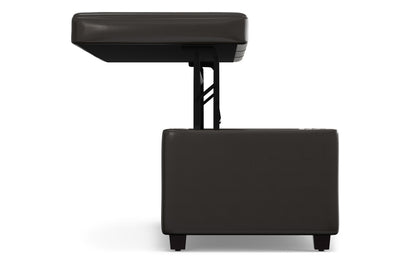 Tanners Brown Vegan Leather | Avalon Lift Top Rectangular Storage Ottoman