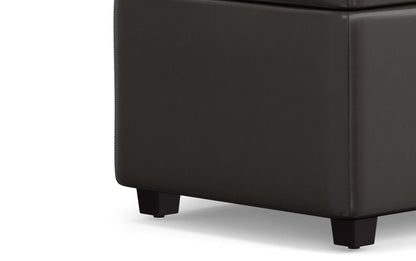 Tanners Brown Vegan Leather | Avalon Lift Top Rectangular Storage Ottoman