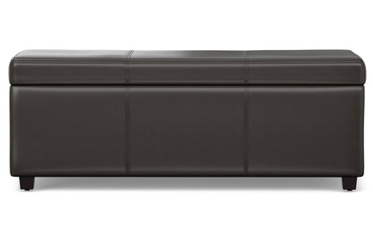 Tanners Brown Vegan Leather | Avalon Lift Top Rectangular Storage Ottoman