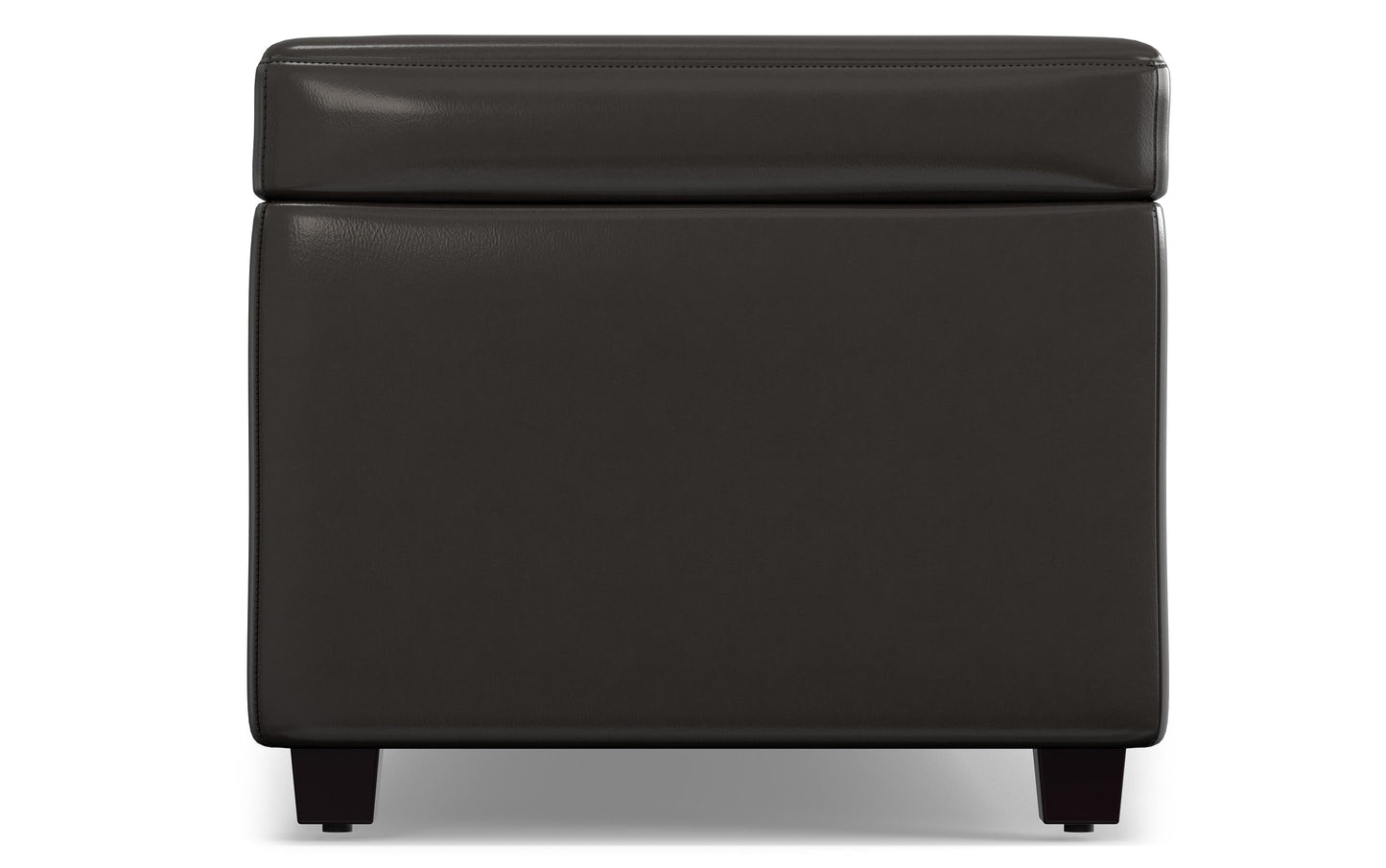 Tanners Brown Vegan Leather | Avalon Lift Top Rectangular Storage Ottoman