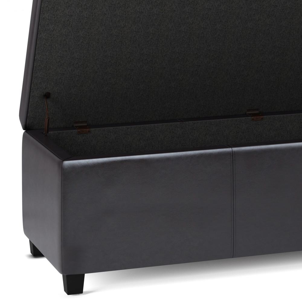 Tanners Brown Vegan Leather | Avalon Vegan Leather Storage Ottoman