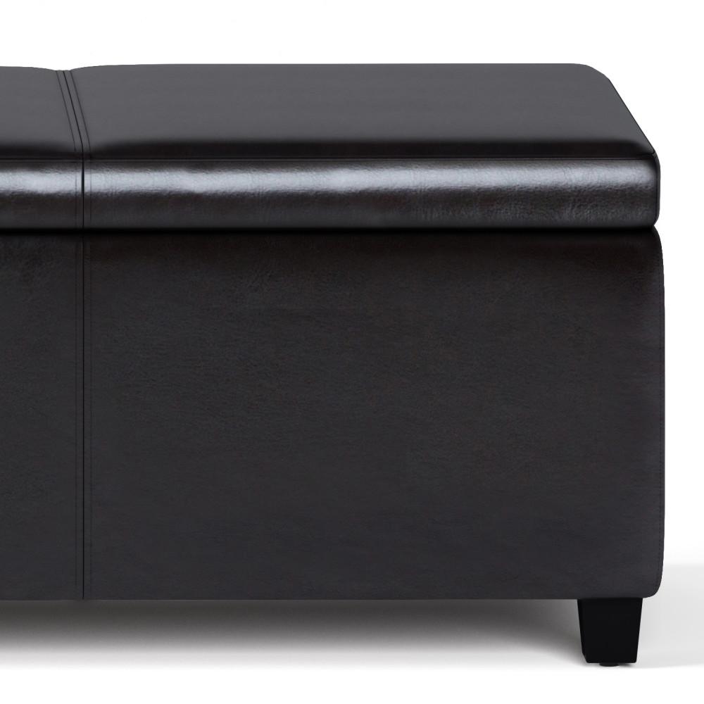 Tanners Brown Vegan Leather | Avalon Vegan Leather Storage Ottoman