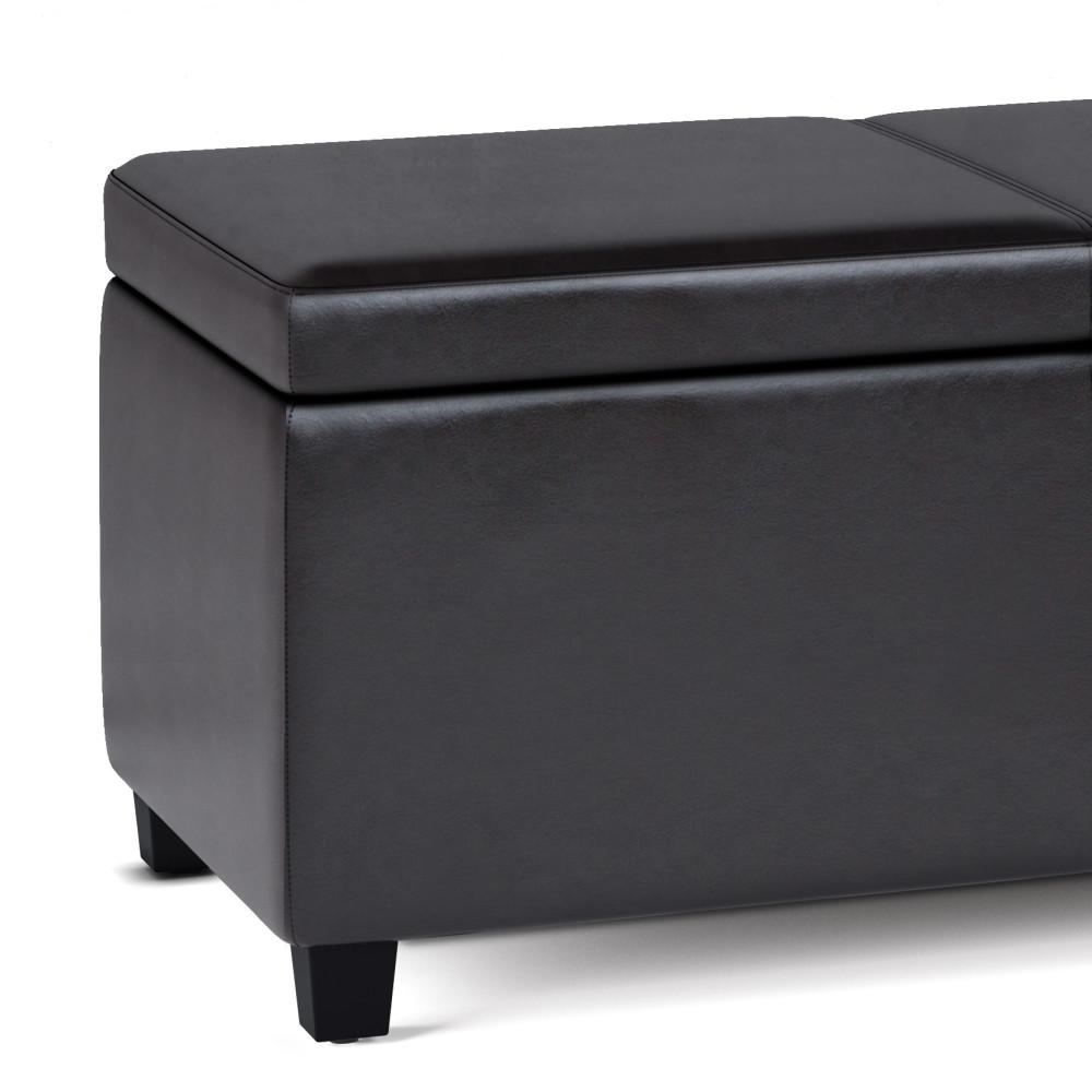 Tanners Brown Vegan Leather | Avalon Vegan Leather Storage Ottoman