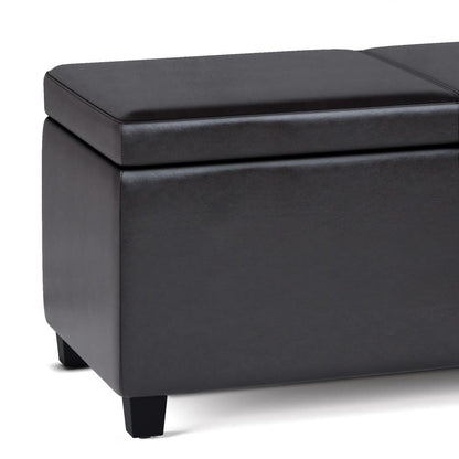 Tanners Brown Vegan Leather | Avalon Vegan Leather Storage Ottoman