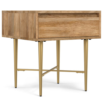 Natural Mango | Fallon End Table with Drawer