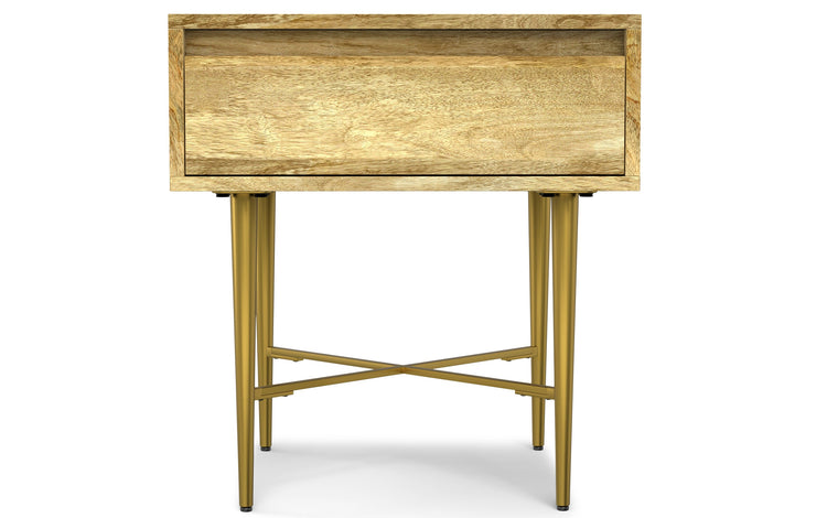 Natural Mango | Fallon End Table with Drawer