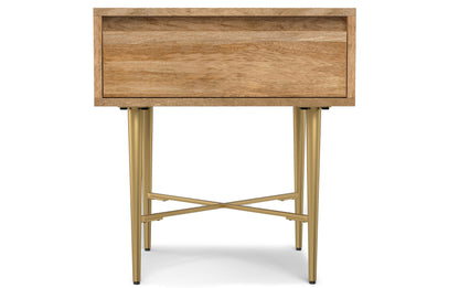 Natural Mango | Fallon End Table with Drawer