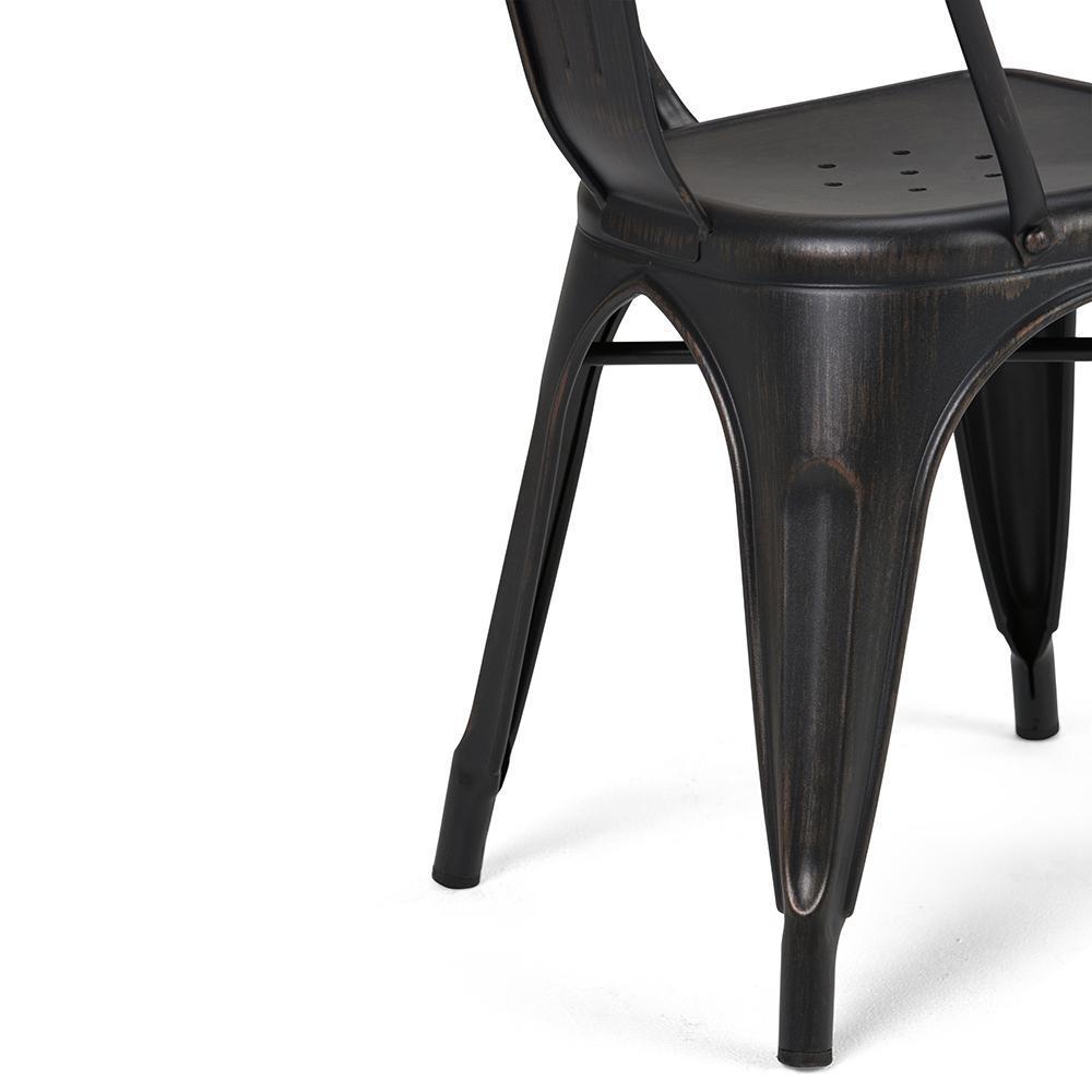 Distressed Black and Copper  | Fletcher Metal Dining Side Chair