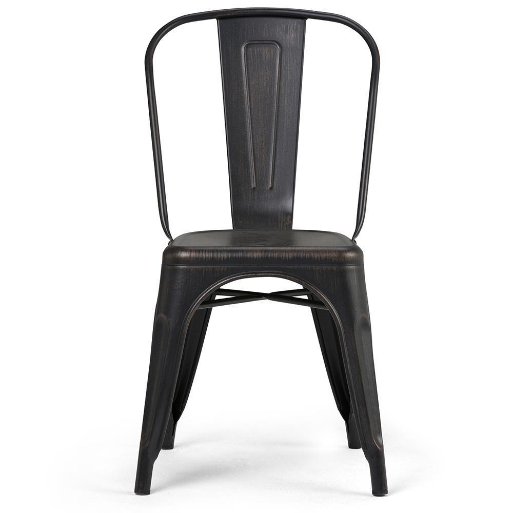 Distressed Black and Copper  | Fletcher Metal Dining Side Chair