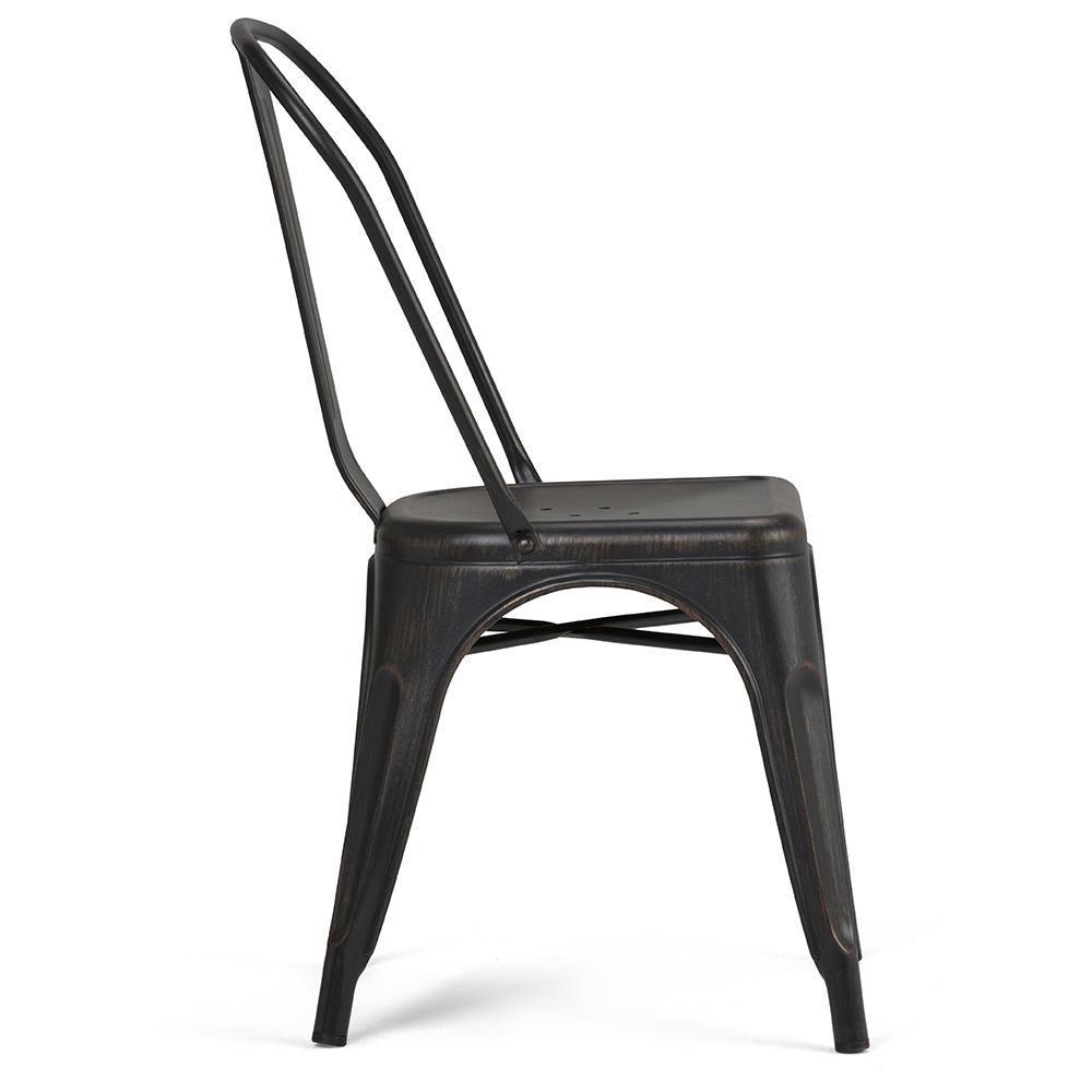 Distressed Black and Copper  | Fletcher Metal Dining Side Chair