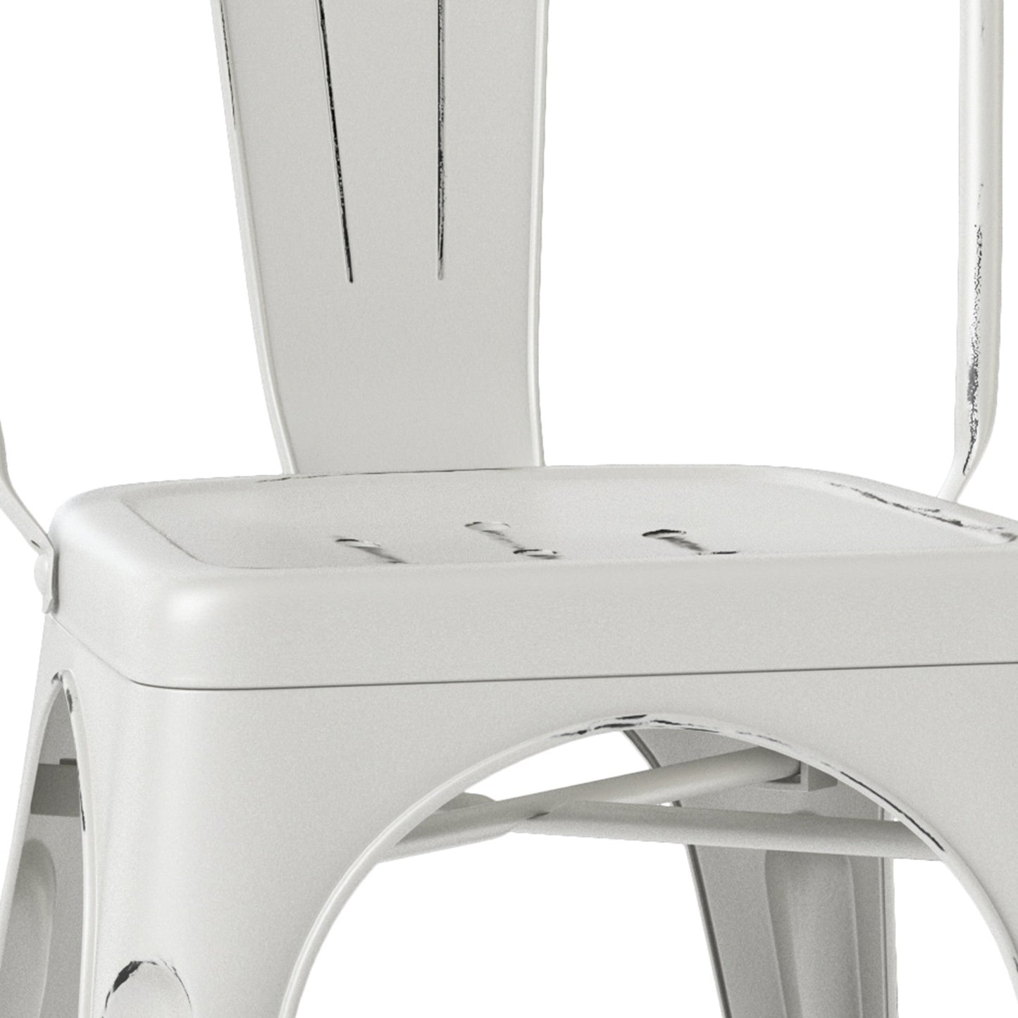 Distressed White | Fletcher Metal Dining Side Chair