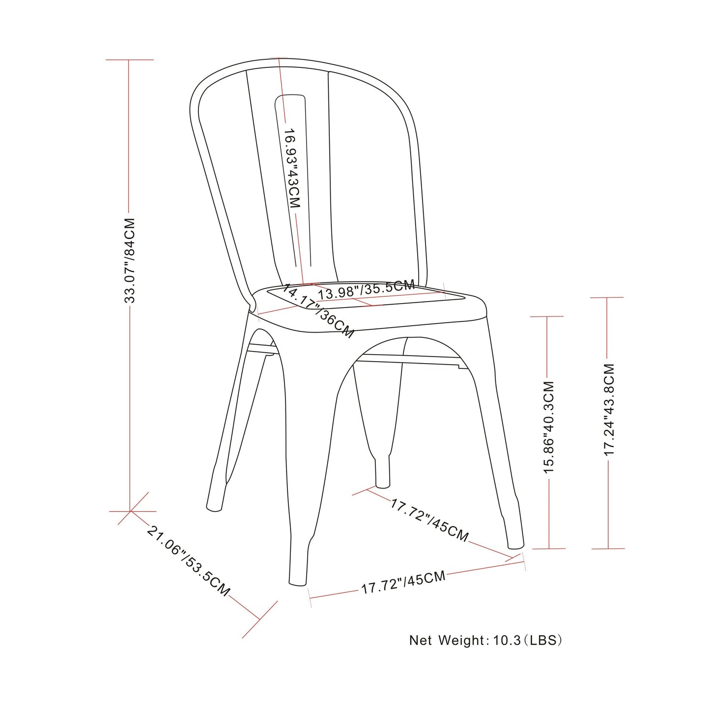 Distressed White | Fletcher Metal Dining Side Chair