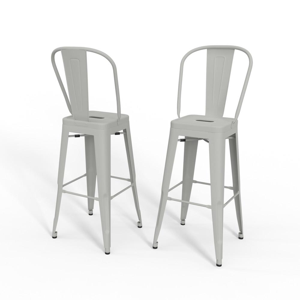 White 30 inch | Fletcher 30 inch Metal Bar Stool (Set of 2)