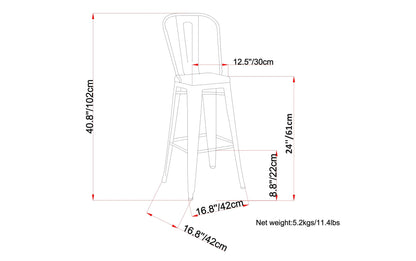 White 24 inch | Fletcher 24 inch Metal Counter Height Stool (Set of 2)