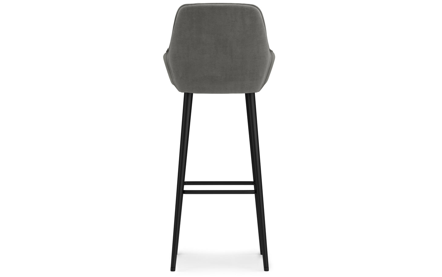 Grey Velvet Fabric | Garey Bar Stool (Set of 2)