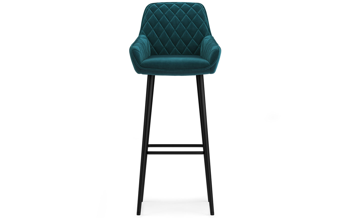 Teal Velvet Fabric | Garey Bar Stool (Set of 2)