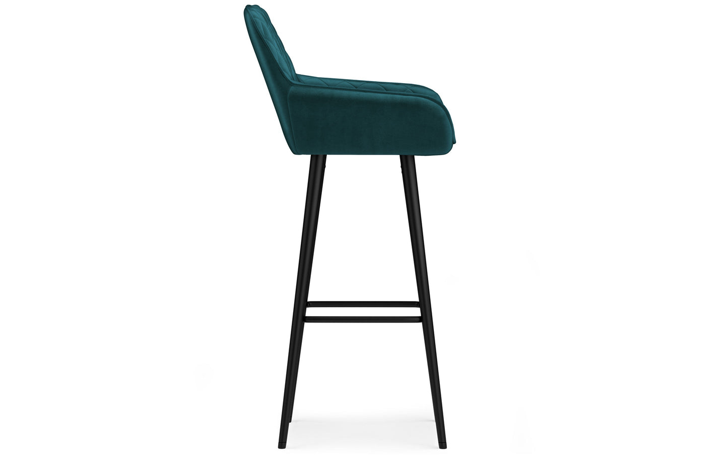 Teal Velvet Fabric | Garey Bar Stool (Set of 2)