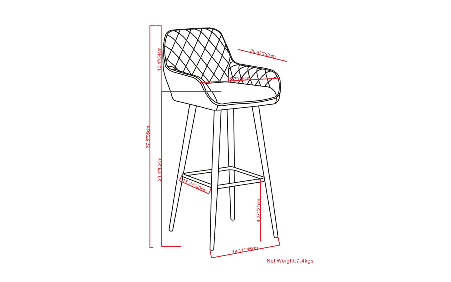 Grey Velvet Fabric | Garey Counter Height Stool (Set of 2)