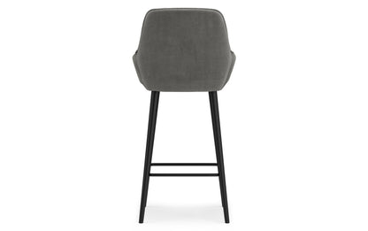 Grey Velvet Fabric | Garey Counter Height Stool (Set of 2)